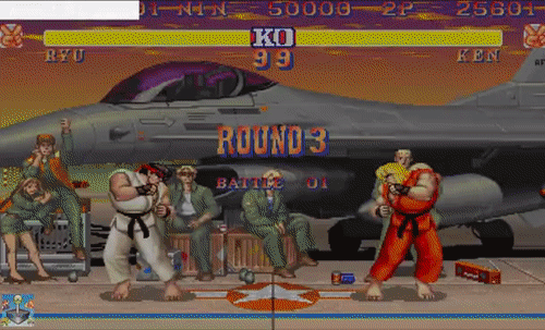 Street Fighter round three start screen