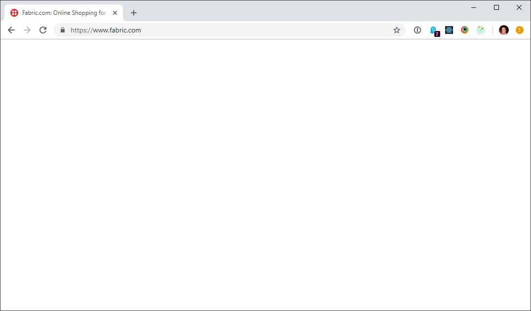 the fabric.com website in a broken state because ghostery blocked tracking scripts