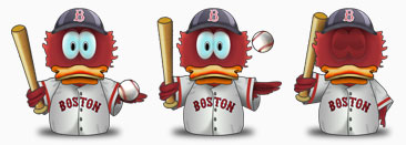 The Adium duck icon dressed as a Red Sox player